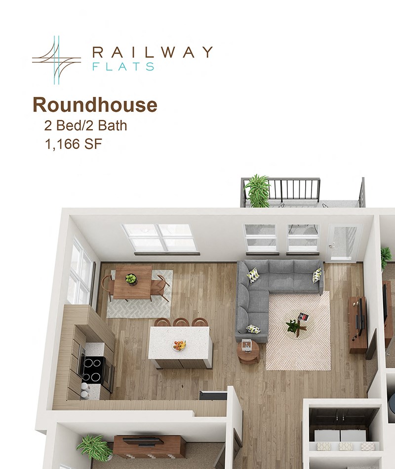 Roundhouse Floor Plan - 2 Bed/2 Bath Roundhouse 1,166 Sq.Ft. Floor Plan - 2 Bed/2 Bath